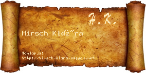 Hirsch Klára névjegykártya